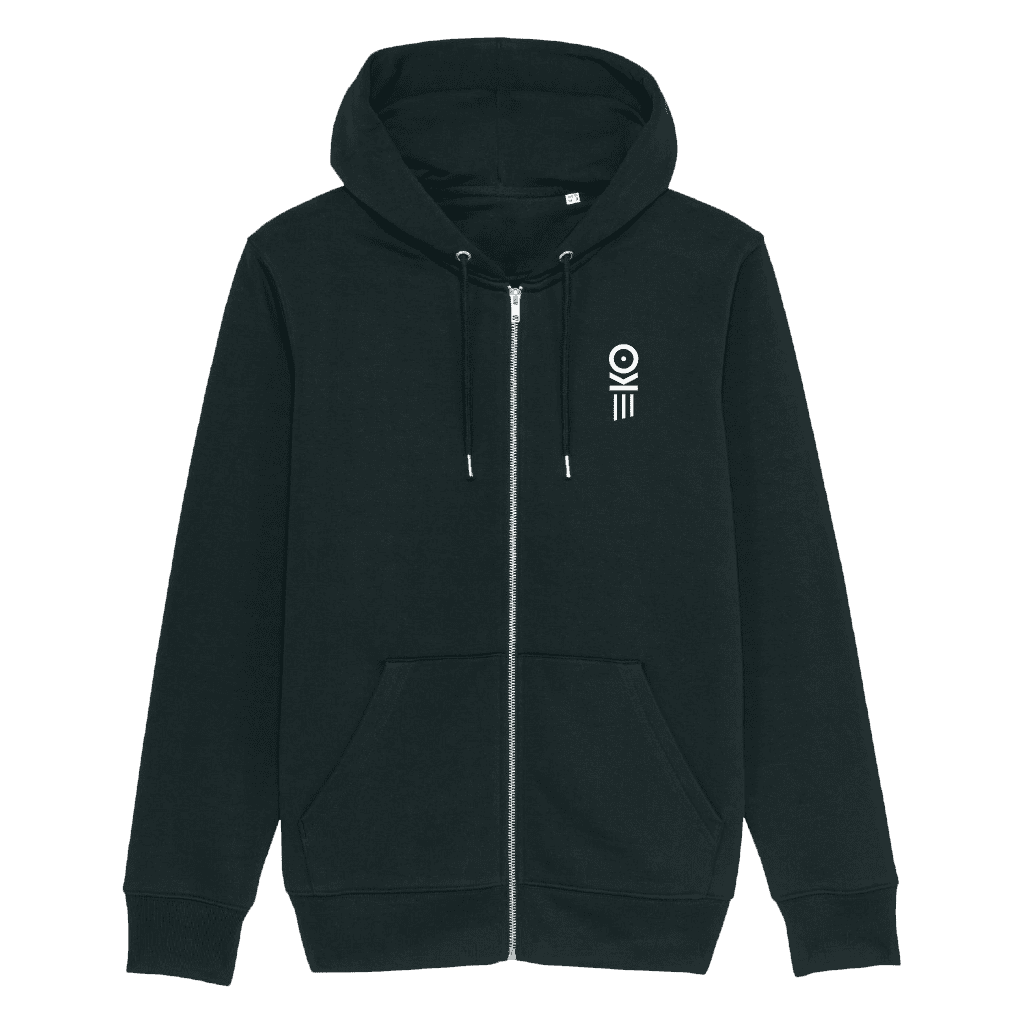Zip hoodie // Hvit logo