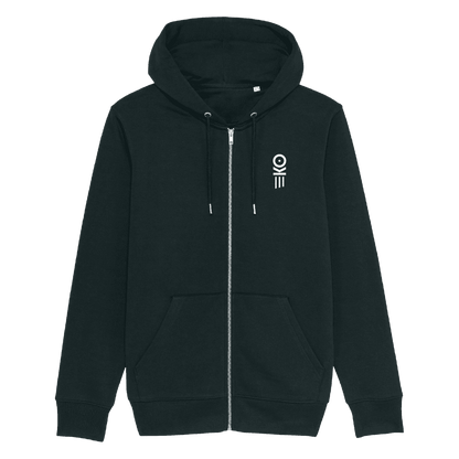 Zip hoodie // Hvit logo